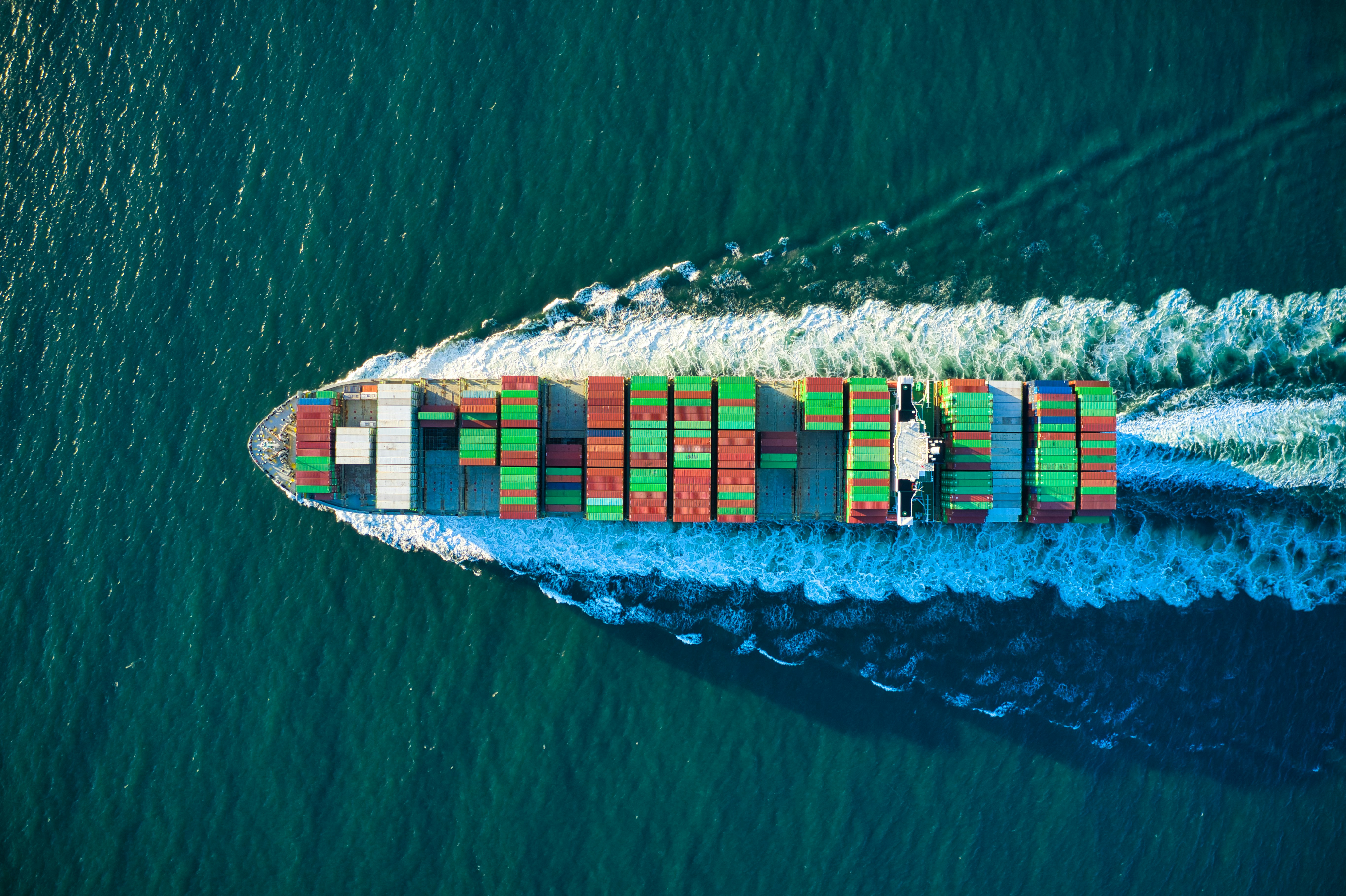 Cargo Ship at Sea